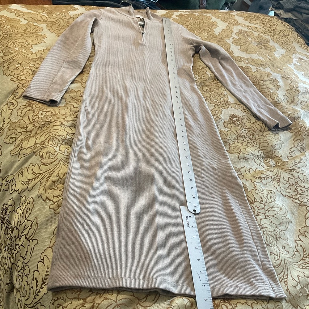 NWOT $275 Rag & Bone Laila Zip Dress In Camel Heather Size: S - Picture 14 of 14